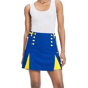 Louis Castel Electric Blue Yellow Mini Skort Size Small